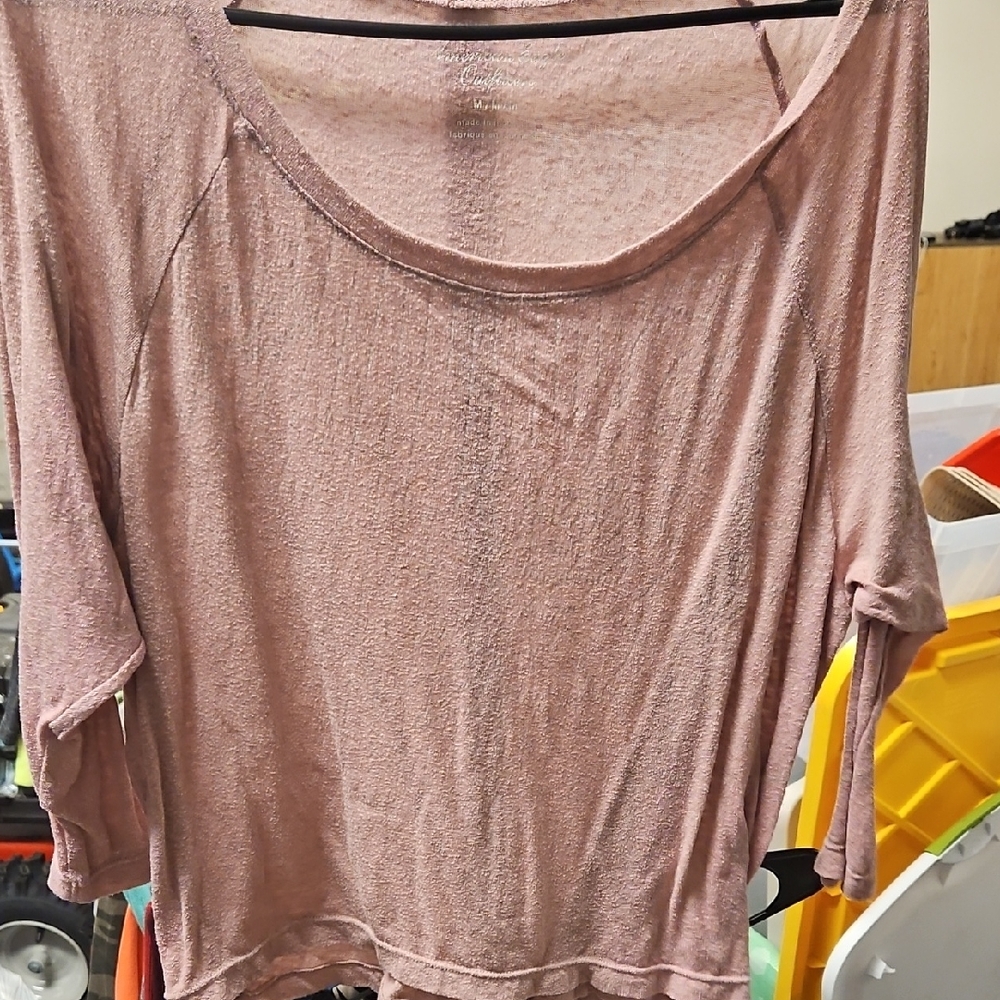 American Eagle Outfitters Pink Relaxed Long Sleeve Tunic